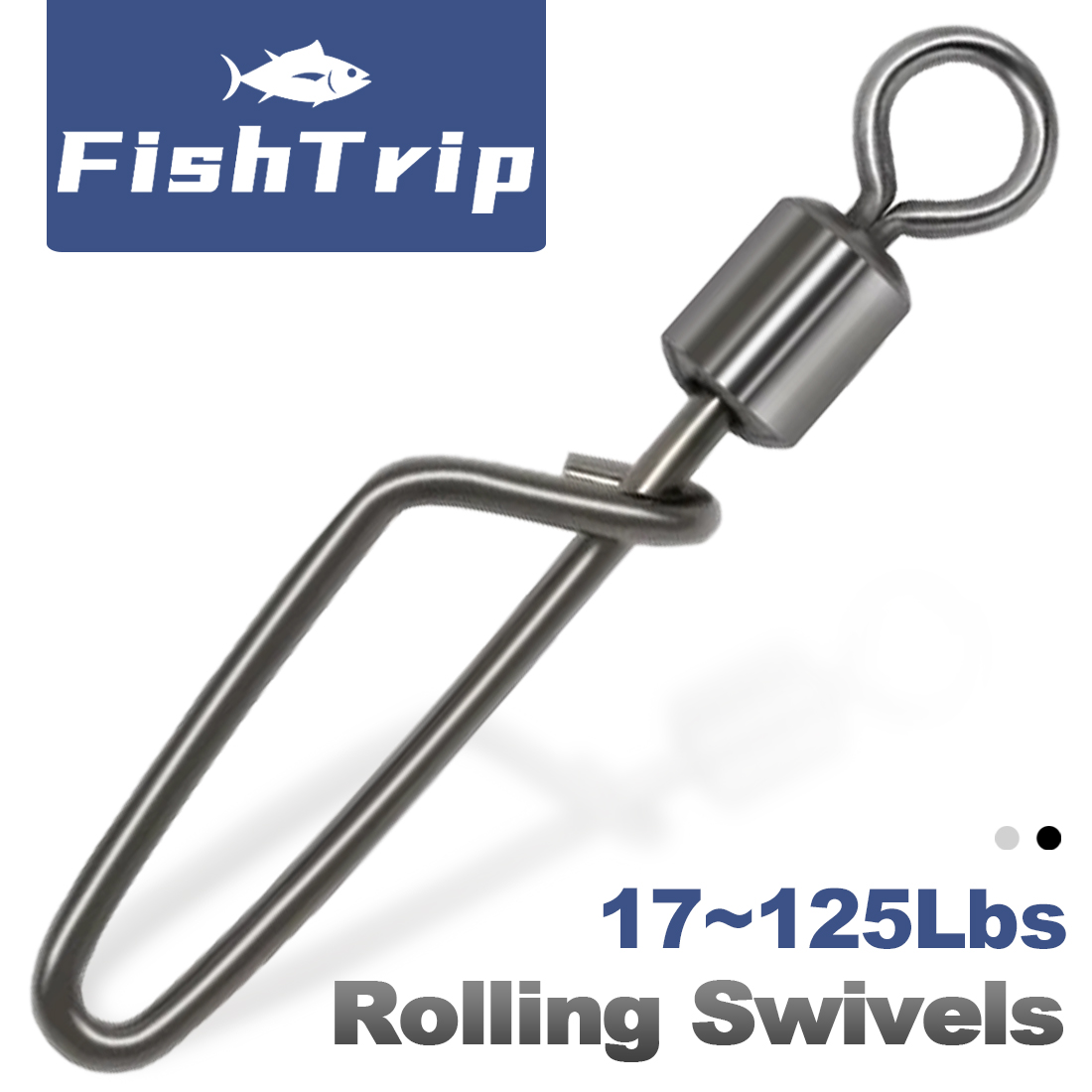 Ice Fishing Tip Up - FishTrip 50Pcs Rolling Swivel Coastlock Snap