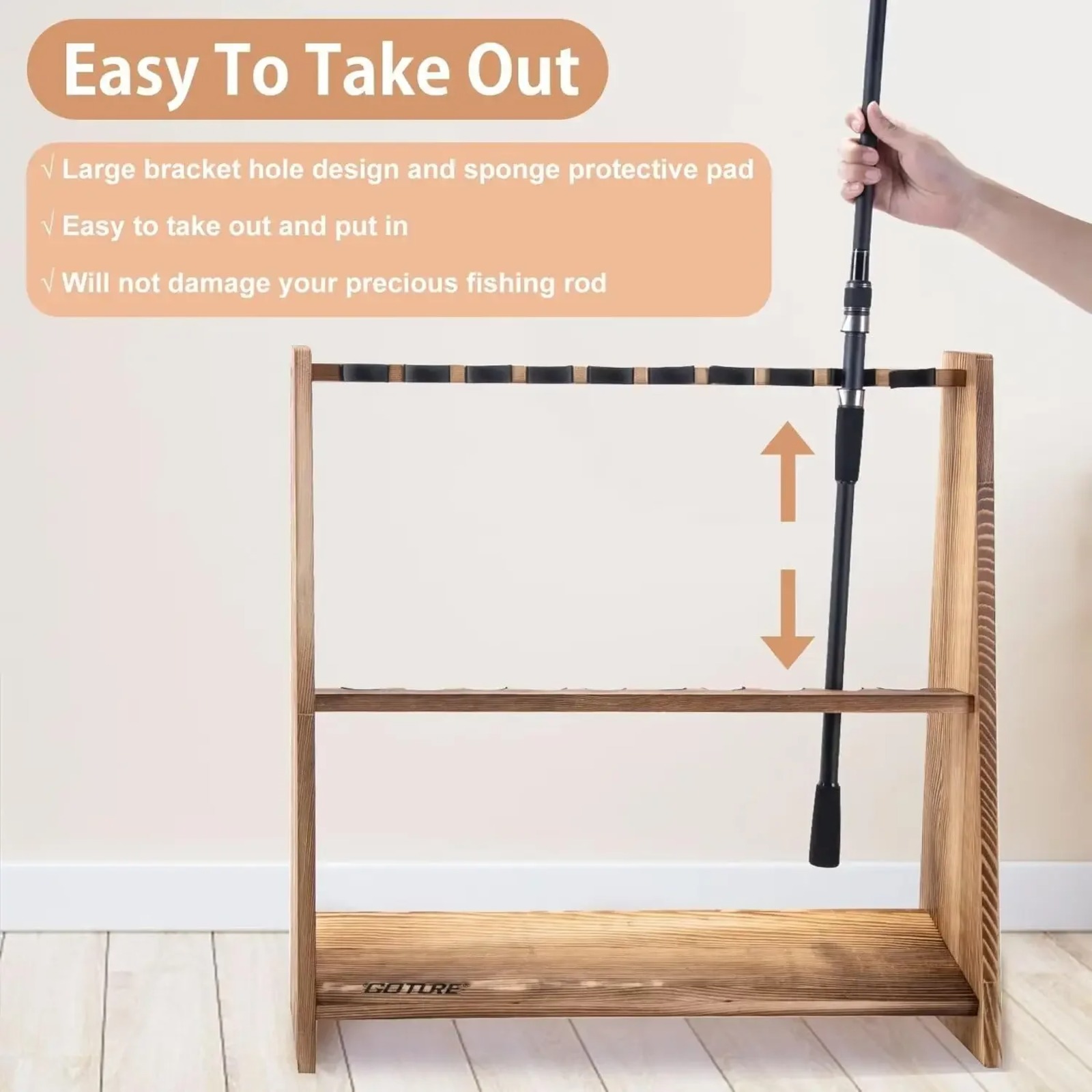 Goture Carbonized Pine Wood Fi - đánh giá và giá Fishing Equipment Organizer