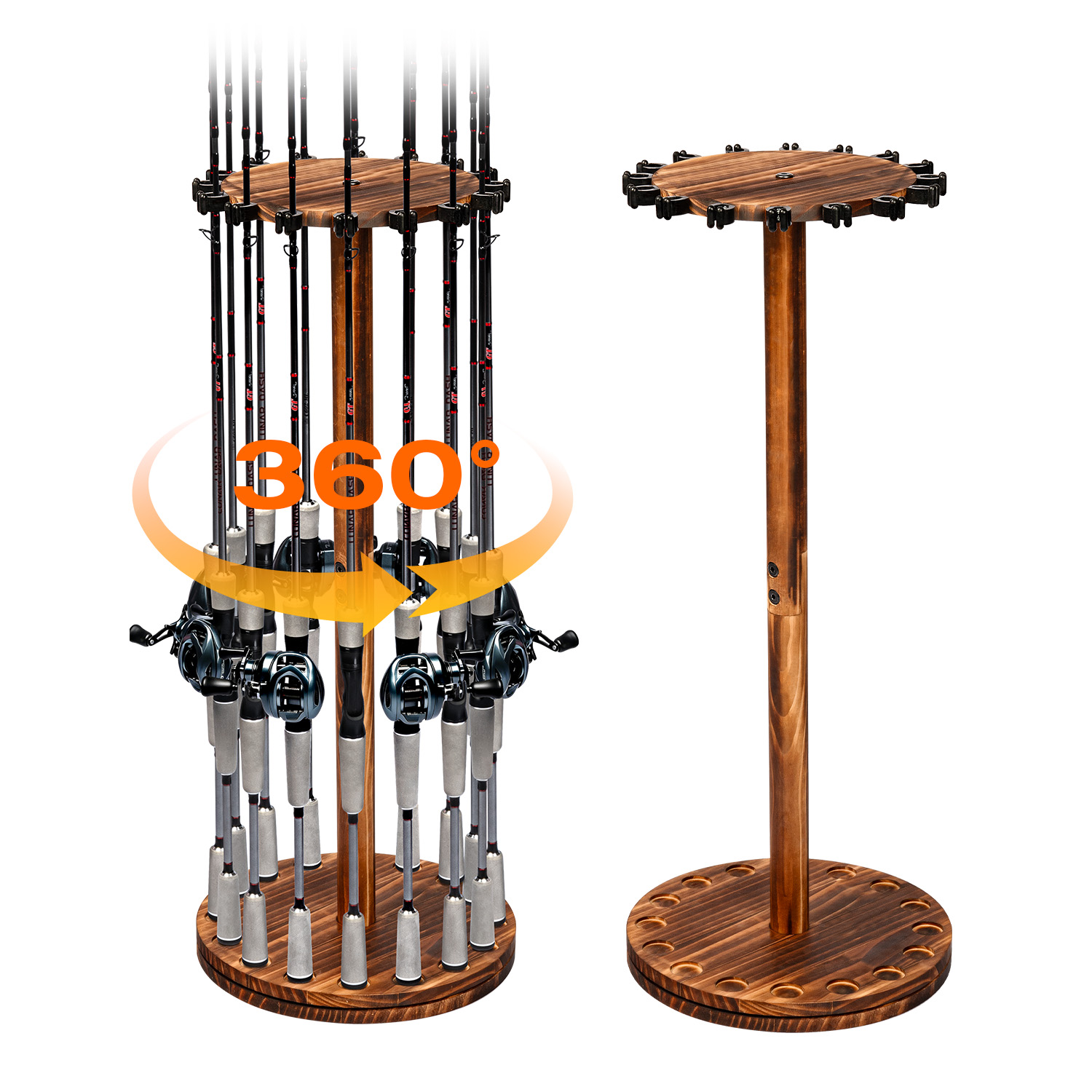 Round Carbonized Wood Fishing  - đánh giá và giá Fishing Equipment Organizer